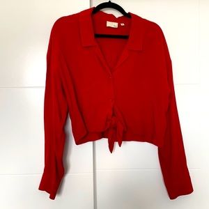 Red cropped Blouse
